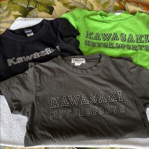 KAWASAKI Motorsports Green Diamanté T-Shirt + 2 FREE KAWA SHIRTS